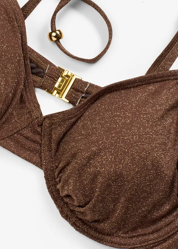 Bøyle-bikinioverdel i glittermateriale, bonprix