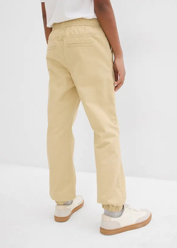 Regular Fit-pull on-bukse i 100% bomull (2-pack), bonprix