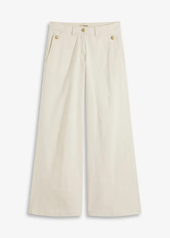 Wide Leg-bukse med stretch, bonprix