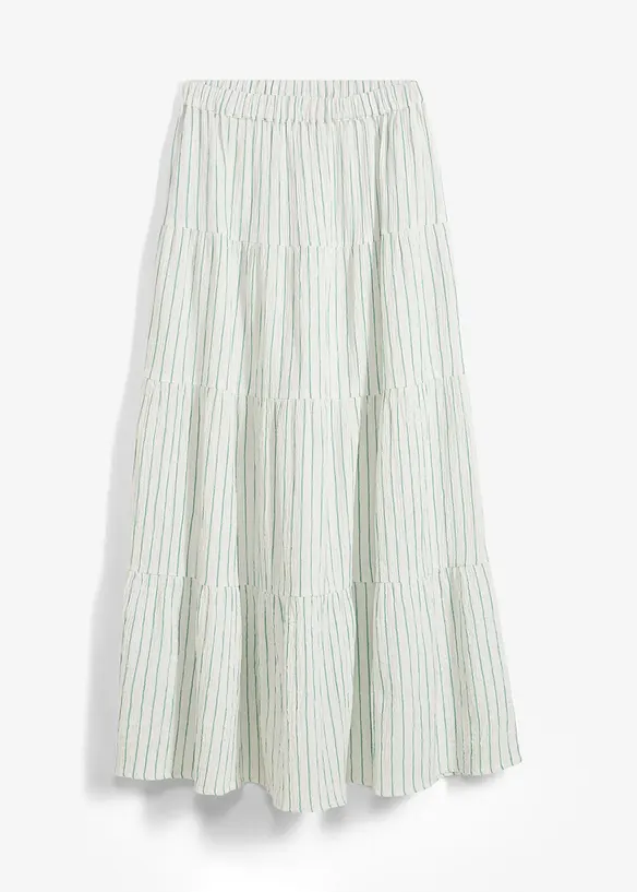 Maxiskjørt i 100% bomull med stripemønster, bonprix