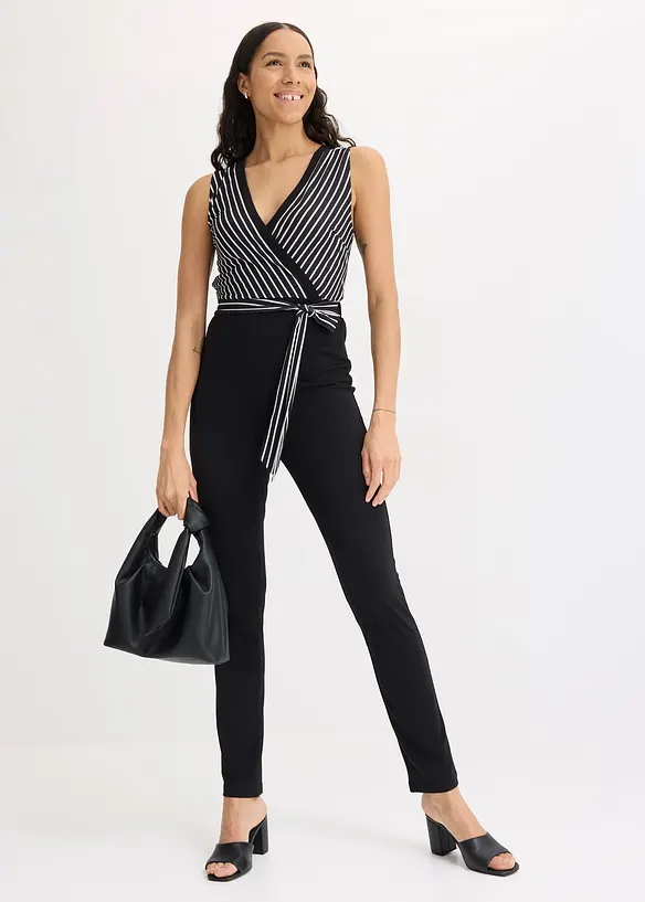Jumpsuit i jersey med stripemønster, bonprix