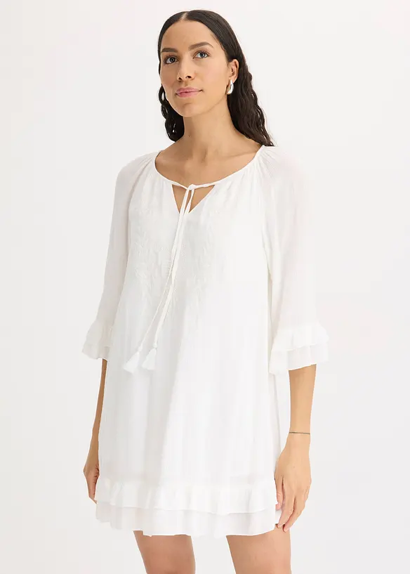 Kjole i boho look med broderi, bonprix