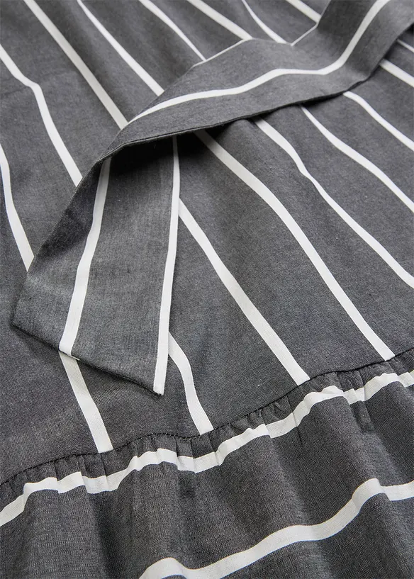 Midikjole i ren bomull med stripemønster, bonprix