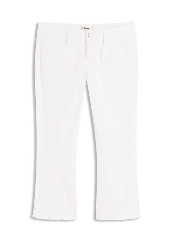 Capribukse i bomull med stretch, bonprix