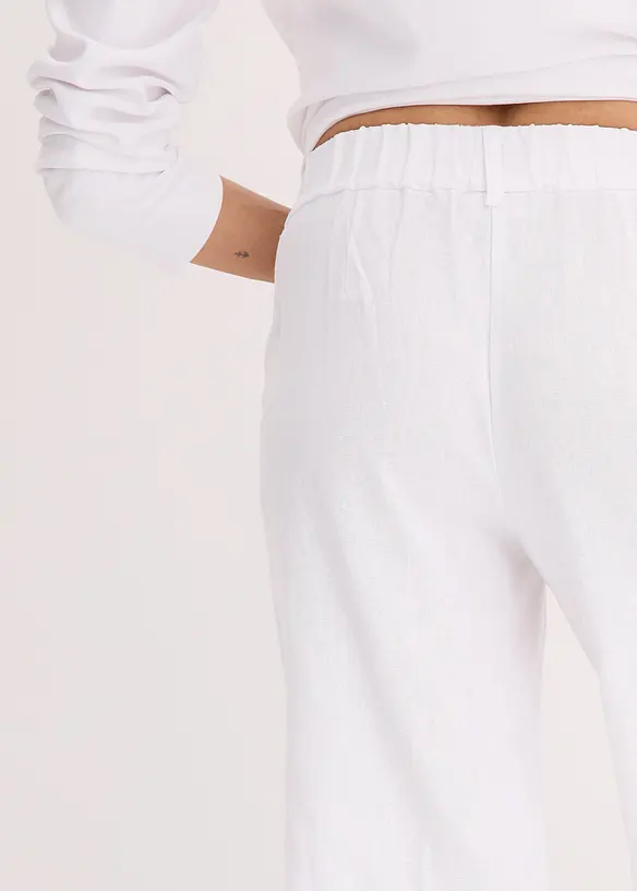 Bermudashorts i luftig linmiks med vide ben, bonprix