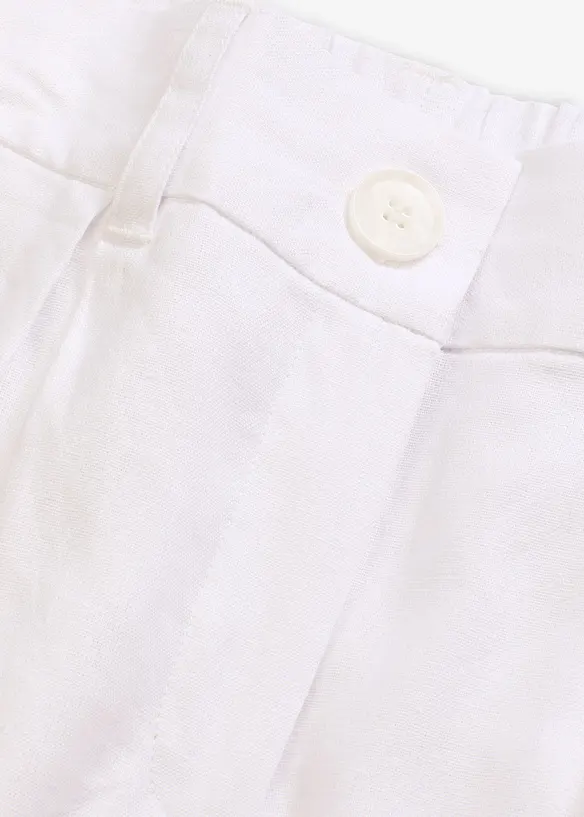 Bermudashorts i luftig linmiks med vide ben, bonprix