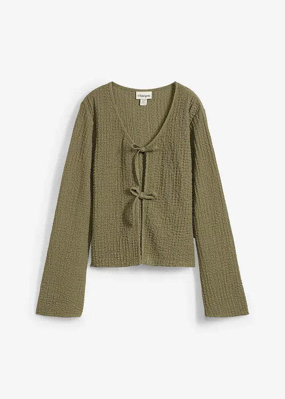 Cardigan i barcrepe, bonprix
