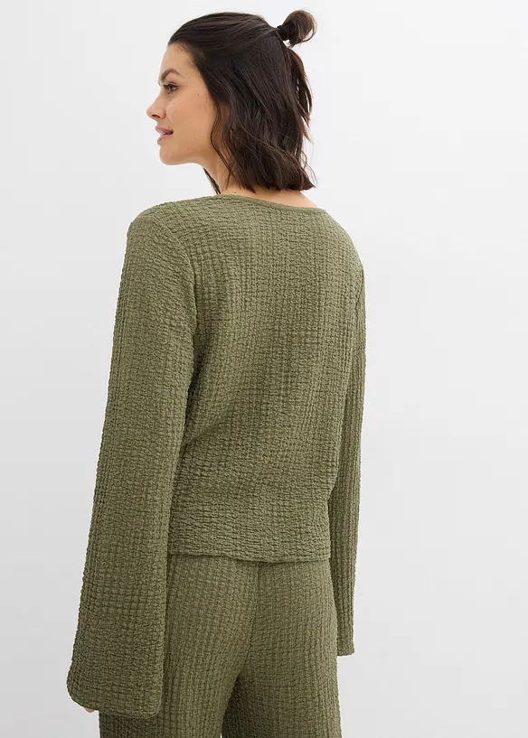 Cardigan i barcrepe, bonprix
