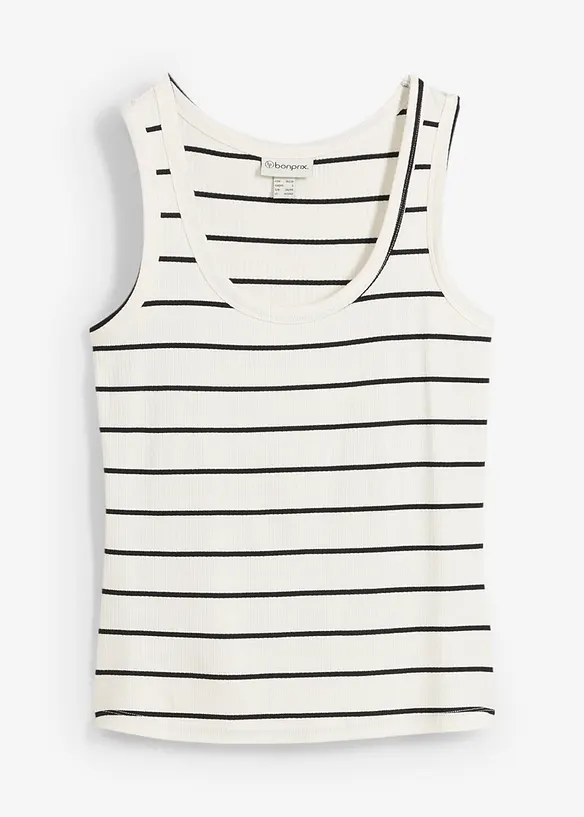 Feminin singlet i ribbemateriale, bonprix