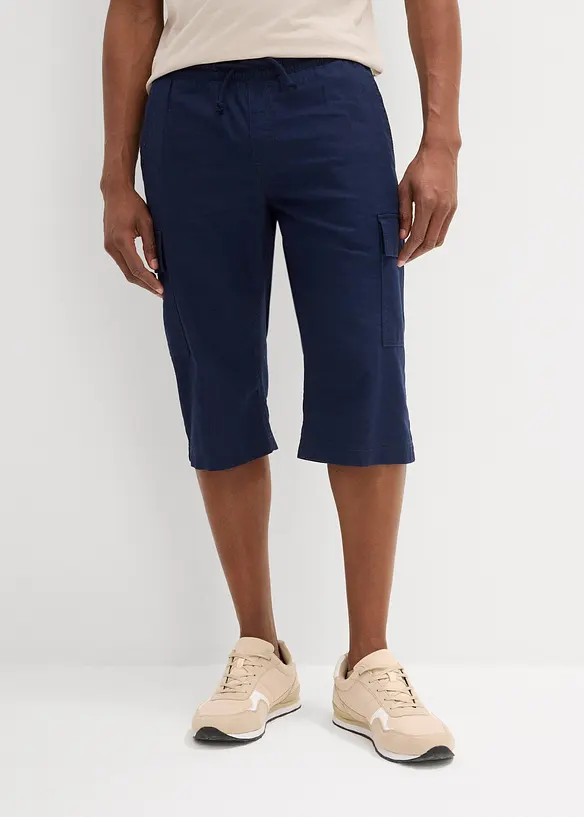 Regular Fit-cargo-bermudashorts med lin, bonprix