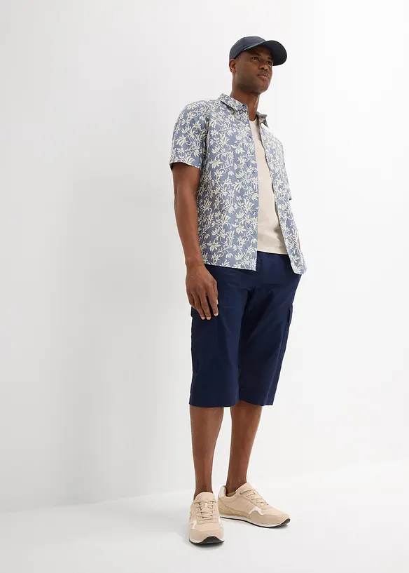 Regular Fit-cargo-bermudashorts med lin, bonprix