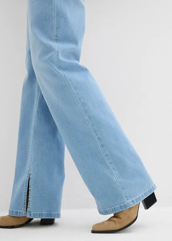 Straight-jeans, High Waist, splitt i kanten, bonprix