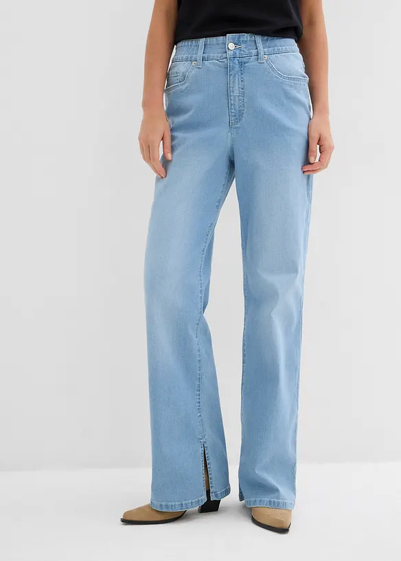 Straight-jeans, High Waist, splitt i kanten, bonprix