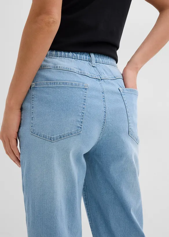 Straight-jeans, High Waist, splitt i kanten, bonprix