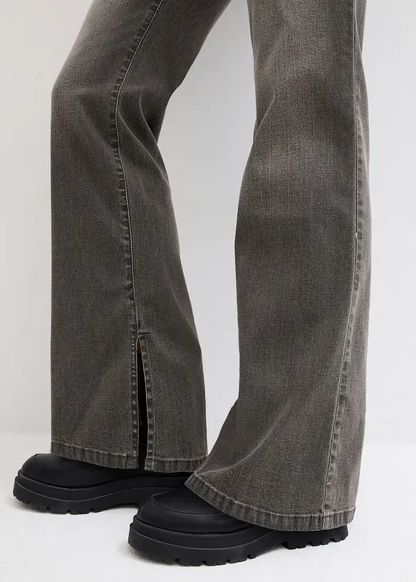 Straight-jeans, High Waist, splitt i kanten, bonprix