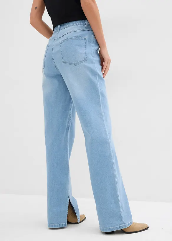 Straight-jeans, High Waist, splitt i kanten, bonprix