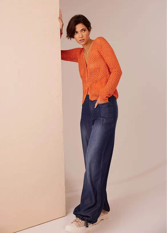 Wide Leg-bukse i lett lyocell, bonprix