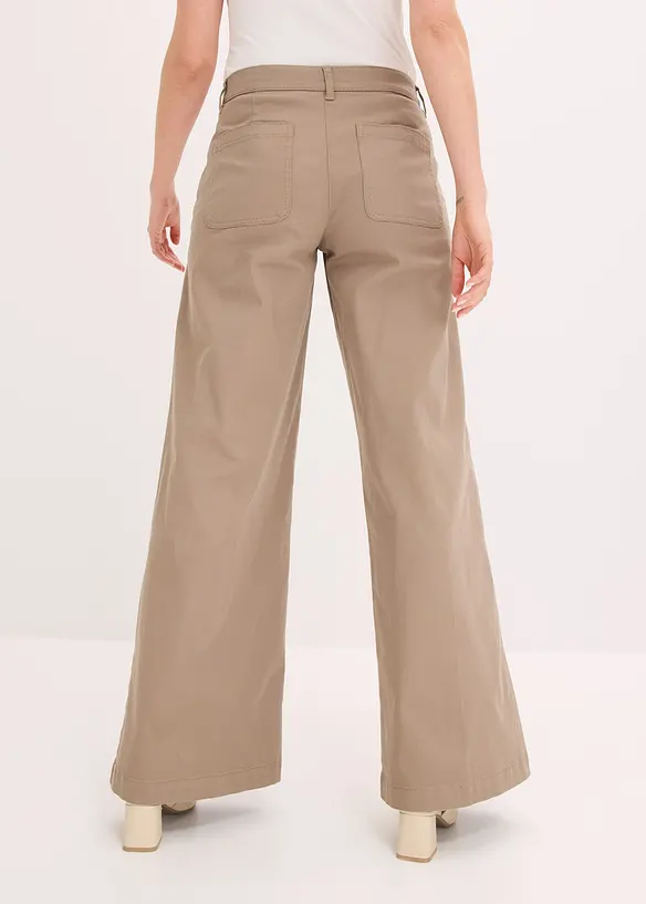Wide Leg-bukse med stretch, bonprix