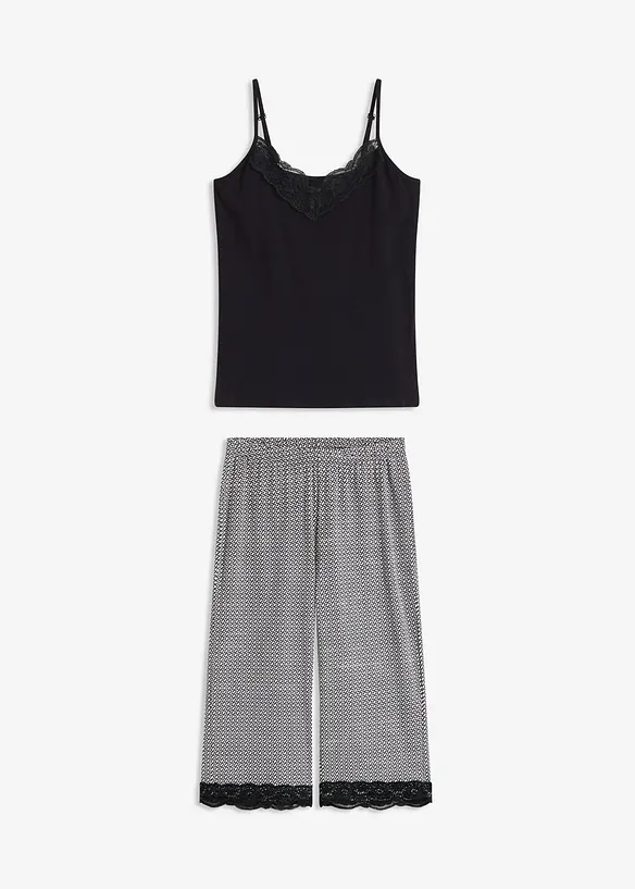 Pyjamas med capribukse og singlet, bonprix