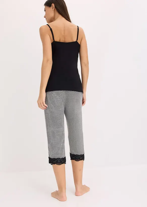 Pyjamas med capribukse og singlet, bonprix