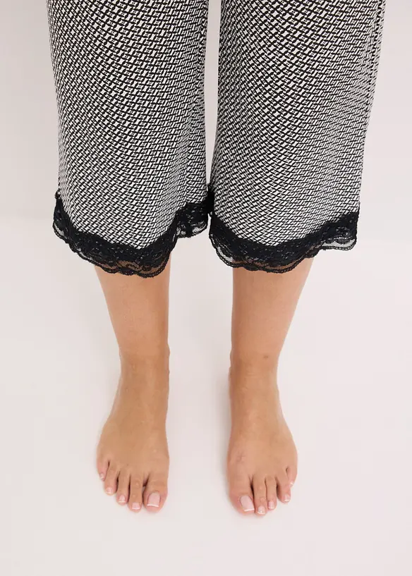Pyjamas med capribukse og singlet, bonprix