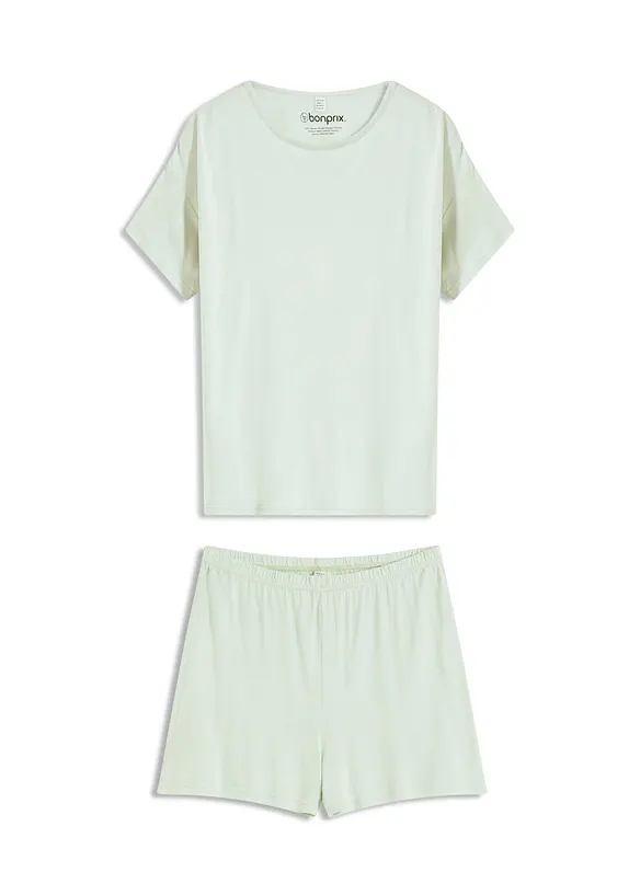 Pyjamas med oversized topp i viskose, bonprix