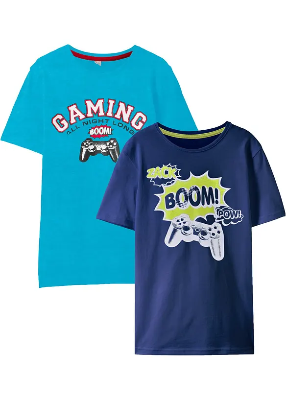 T-skjorte i økologisk bomull (2-pack), bonprix