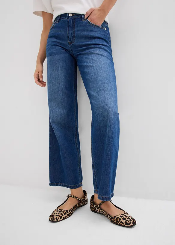 Baggy-jeans Mid Waist, supersoft, cropped, bonprix