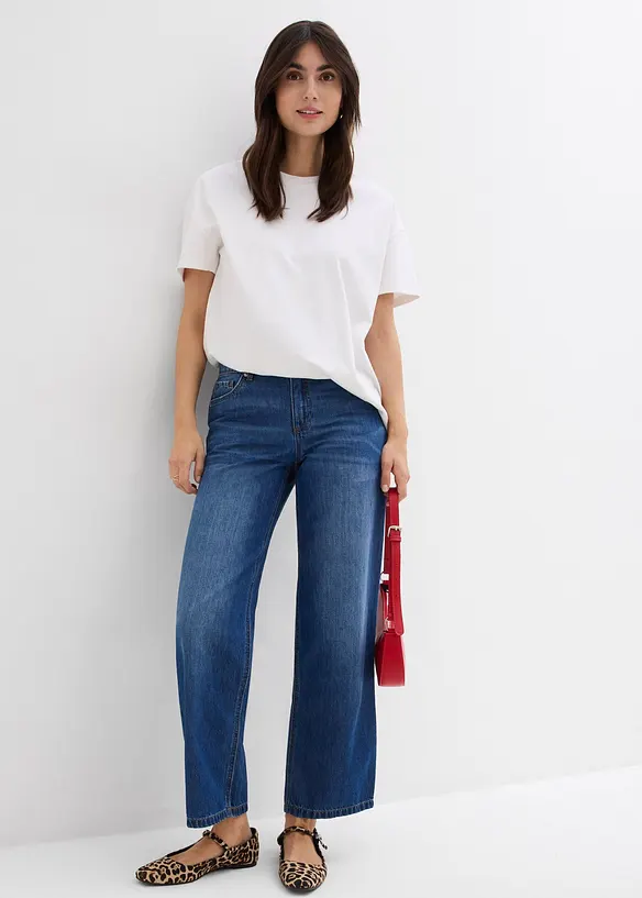 Baggy-jeans Mid Waist, supersoft, cropped, bonprix