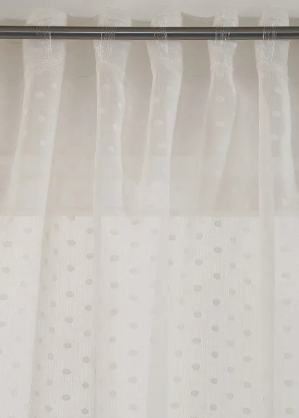 Gardin med jacquard-prikkemønster (1-pack), bonprix