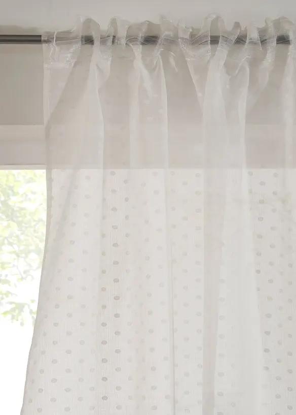 Gardin med jacquard-prikkemønster (1-pack), bonprix