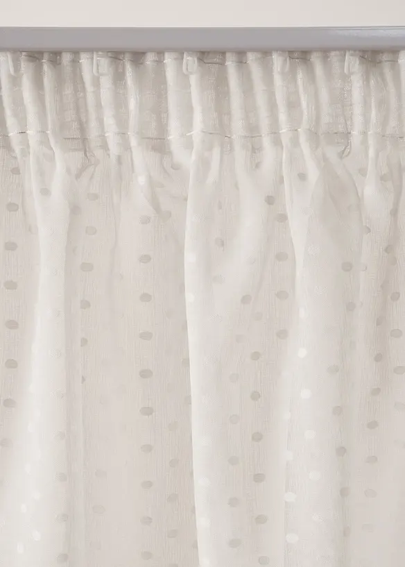 Gardin med jacquard-prikkemønster (1-pack), bonprix
