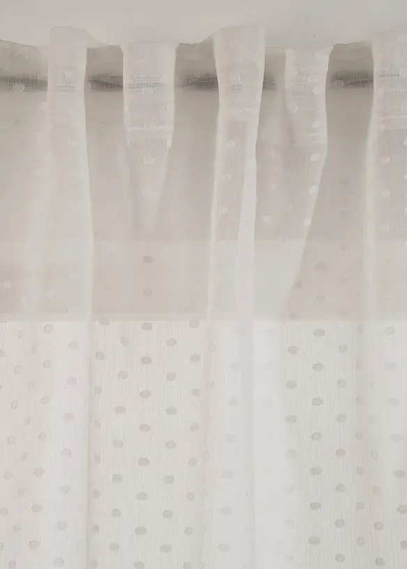 Gardin med jacquard-prikkemønster (1-pack), bonprix