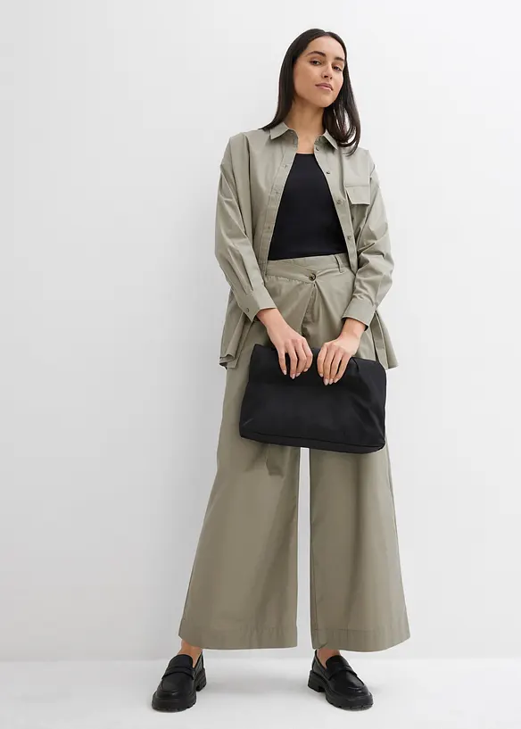 Lang bluse i ren bomull, bonprix