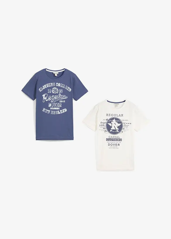 T-skjorte i økologisk bomull (2-pack), bonprix