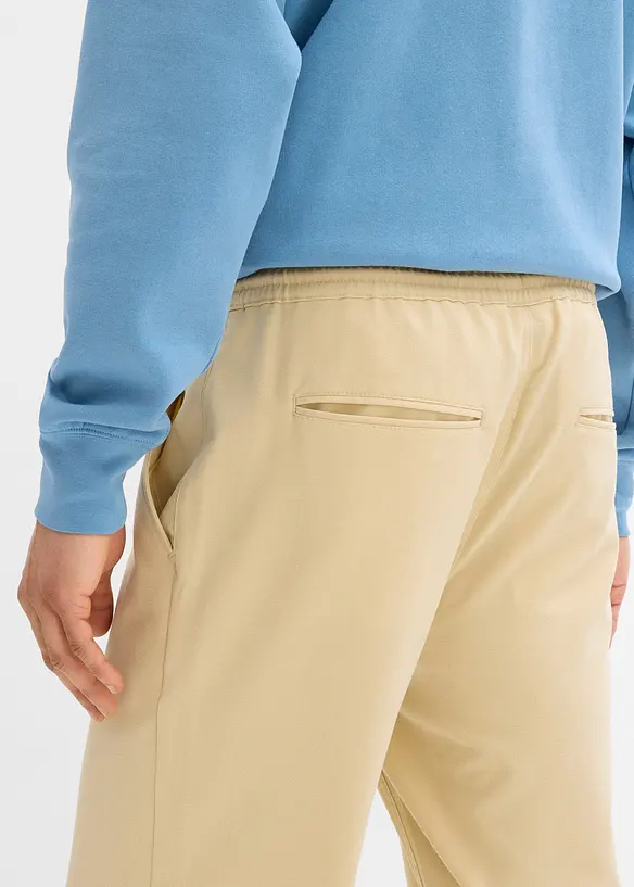 Relaxed Fit-pull on-bukse med stretch, Straight, bonprix