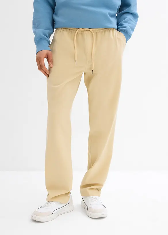 Relaxed Fit-pull on-bukse med stretch, Straight, bonprix