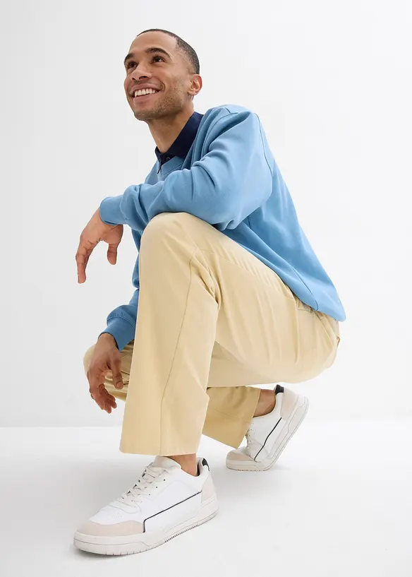 Relaxed Fit-pull on-bukse med stretch, Straight, bonprix