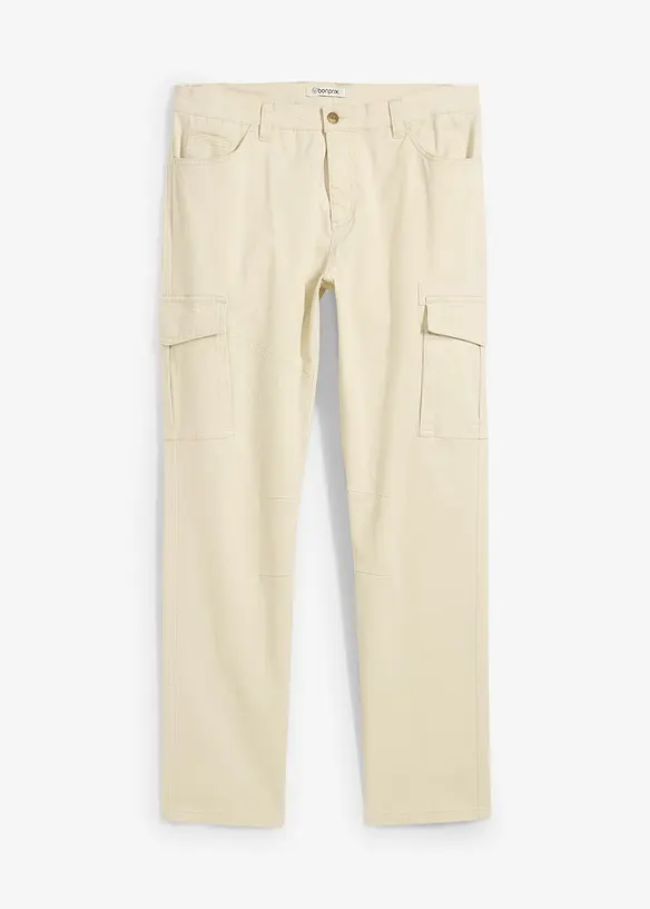 Slim Fit-bukse med stretch og cargolommer, Straight, bonprix