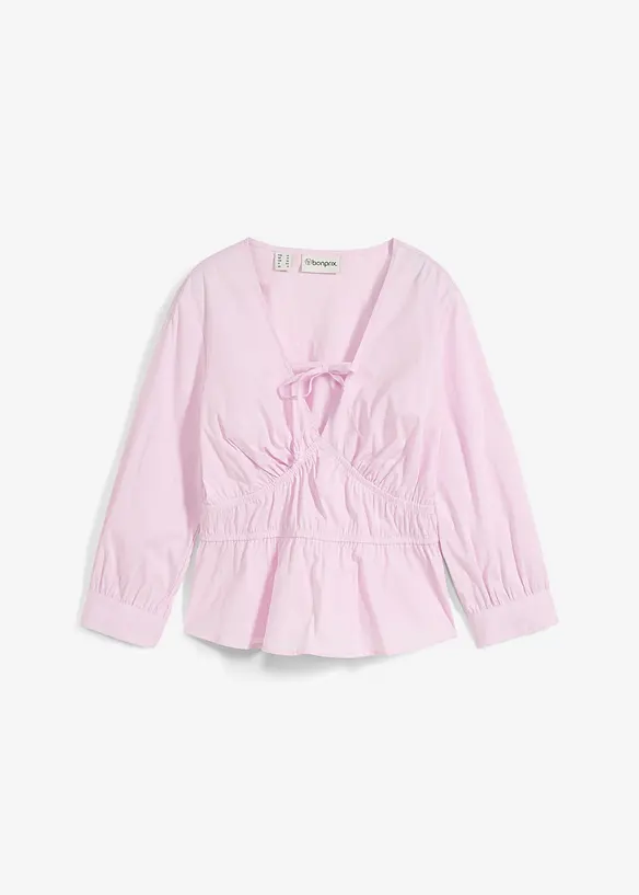 Bluse med rynking og elastiske sømmer, bonprix