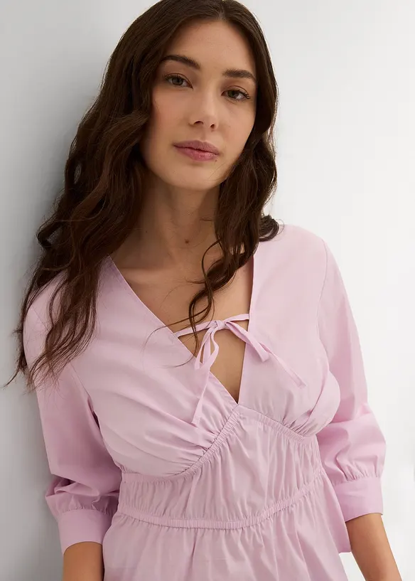 Bluse med rynking og elastiske sømmer, bonprix