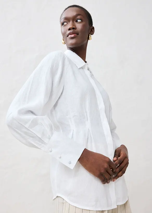 Bluse i innsvingt modell og lin, bonprix