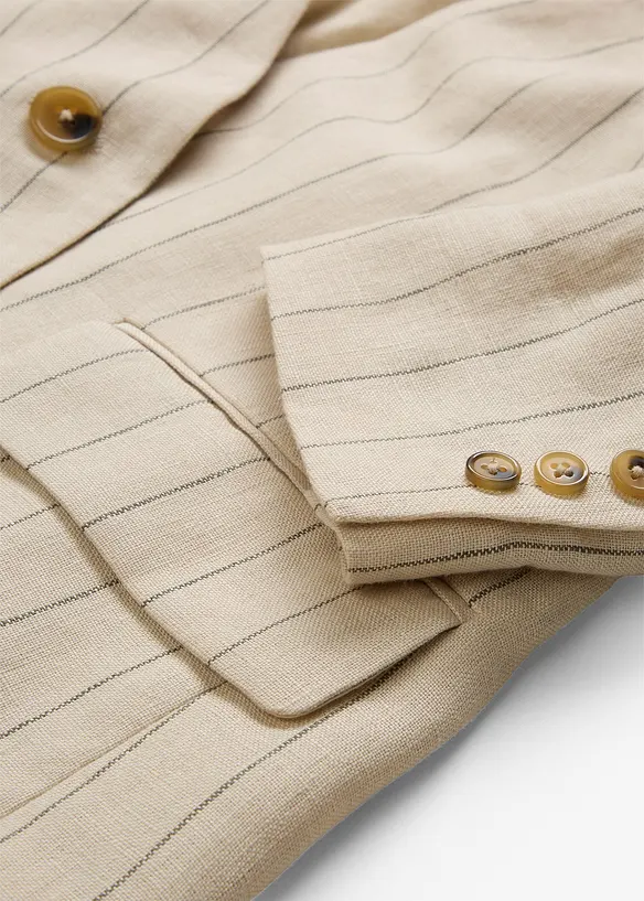 Blazer uten krage i lin, bonprix