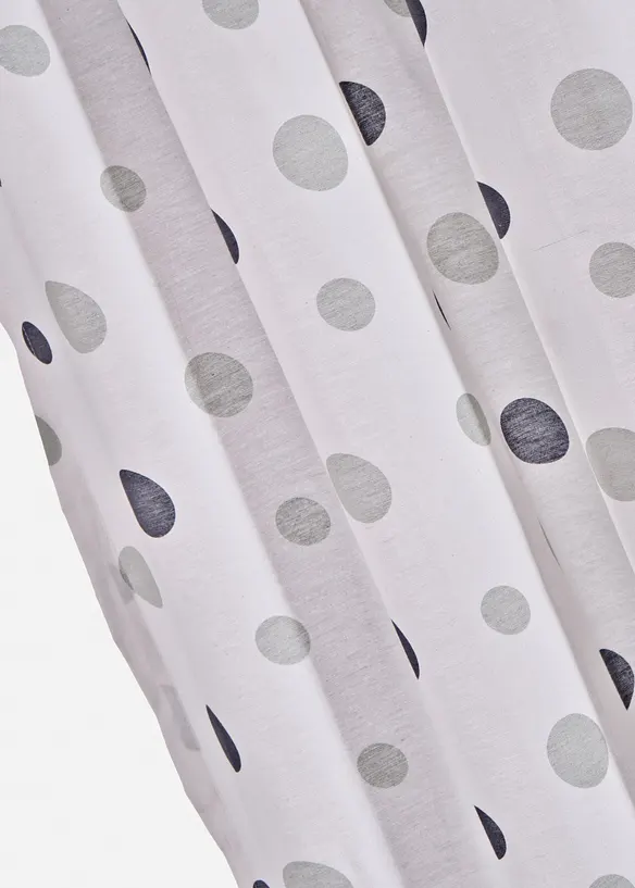 Gardin i resirkulert polyester med prikkemønster (1-pack), bonprix
