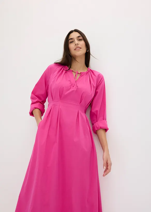 Maxikjole i poplin, bonprix