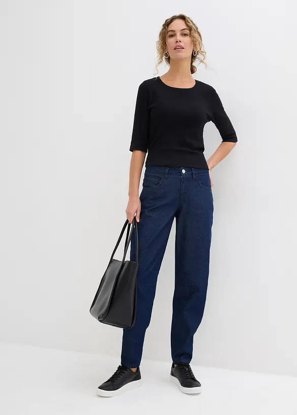 Barrel-jeans Mid Waist, økologisk bomull, bonprix