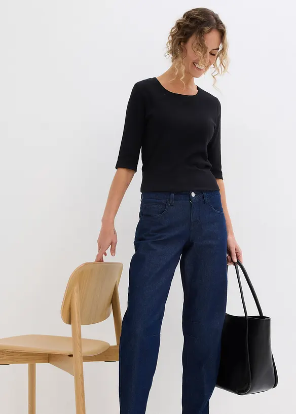 Barrel-jeans Mid Waist, økologisk bomull, bonprix