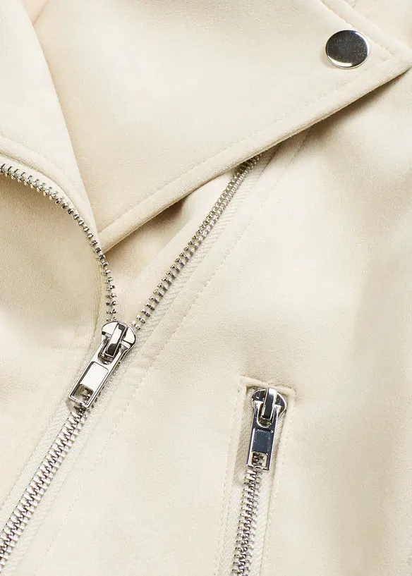 Jakke i imitert semsket skinn, cropped, bonprix