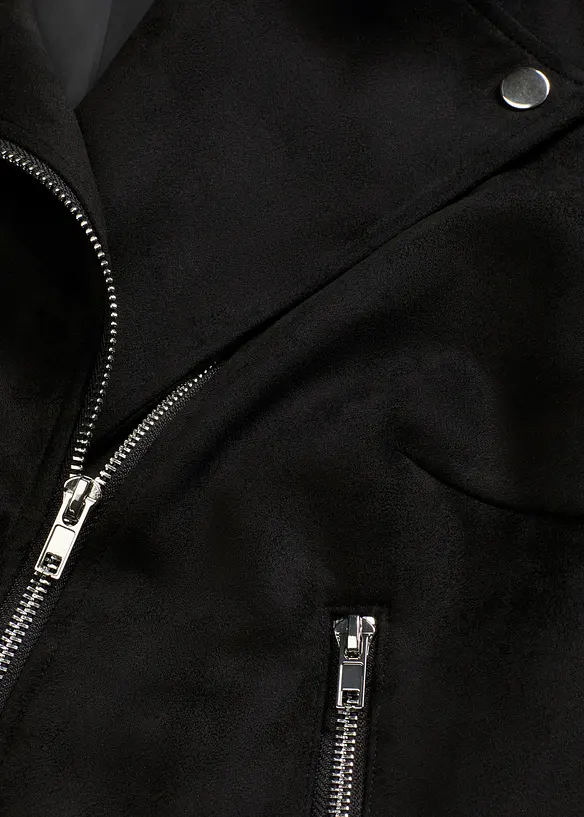 Jakke i imitert semsket skinn, cropped, bonprix