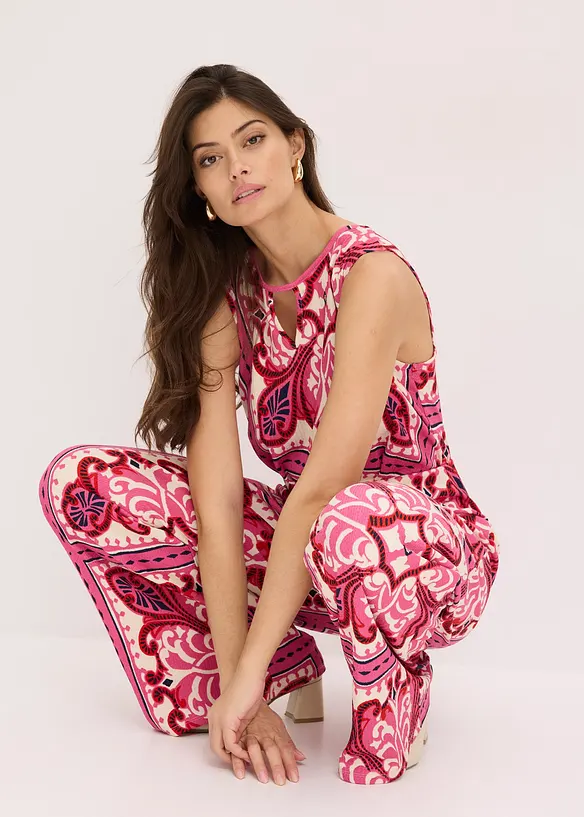 Jumpsuit med print, bonprix